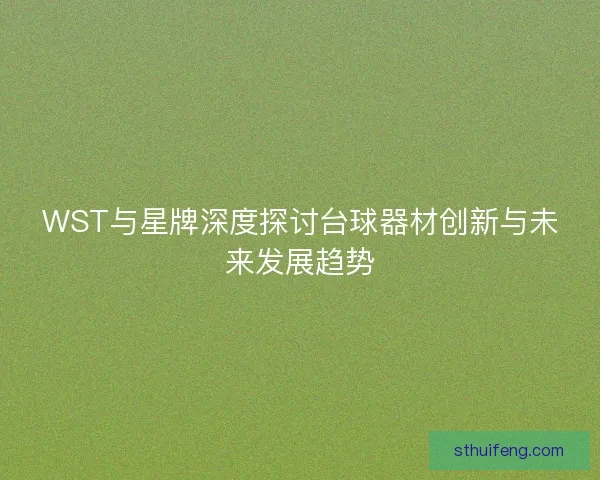 WST与星牌深度探讨台球器材创新与未来发展趋势