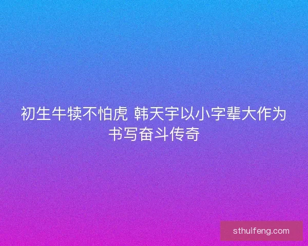初生牛犊不怕虎 韩天宇以小字辈大作为书写奋斗传奇